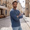 Thoughtful Gifts for Husband Men Corduroy Sleeve Button Long Pullover Shirt Collar with Chest Pocket