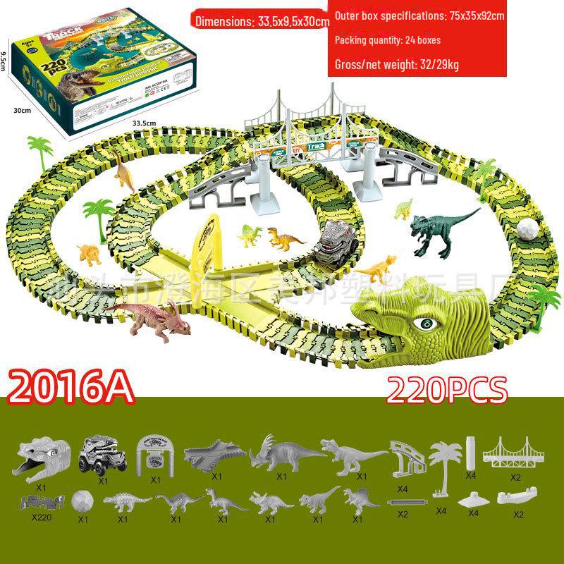 Электрическая игрушка-трековая трасса для динозавров с колесом обозрения для детей
