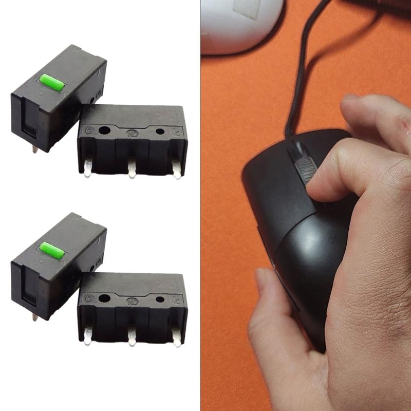 Медный микропереключатель с зеленой точкой для игровой мыши для ПК с 3-контактной конструкцией, рассчитанный на 60 миллионов нажатий