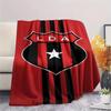 LDA Club Red Black Stripe Star Crest Print Flannel Blanket Soft Warm Throw Blanket For Sofa Bed Couch Costa Rica Soccer Fan Home Decor Gift