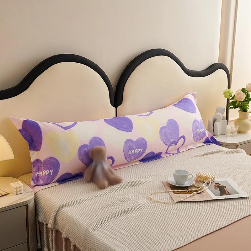 48X120/150Cm Lover Body Pillowcase Cover Flower Print Soft Cushion Double Long Pillowcase for Beddroom Couch Decorative Home New