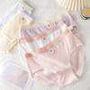 High School Student Panties Seamless Mid Waist High Elasticity Hollow Out Good Breathability Solid Color Slim Fit Thin