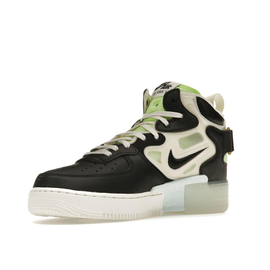 Nike Air Force 1 Mid React Black Neon Men Sneakers White Sail Ghost-Green DQ1872-100
