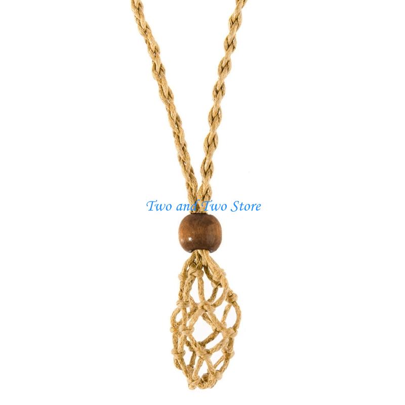 HX6F Empty Crystal Stone Holder Necklace Rope Cord Stone Necklace Jewelry DIY Gift