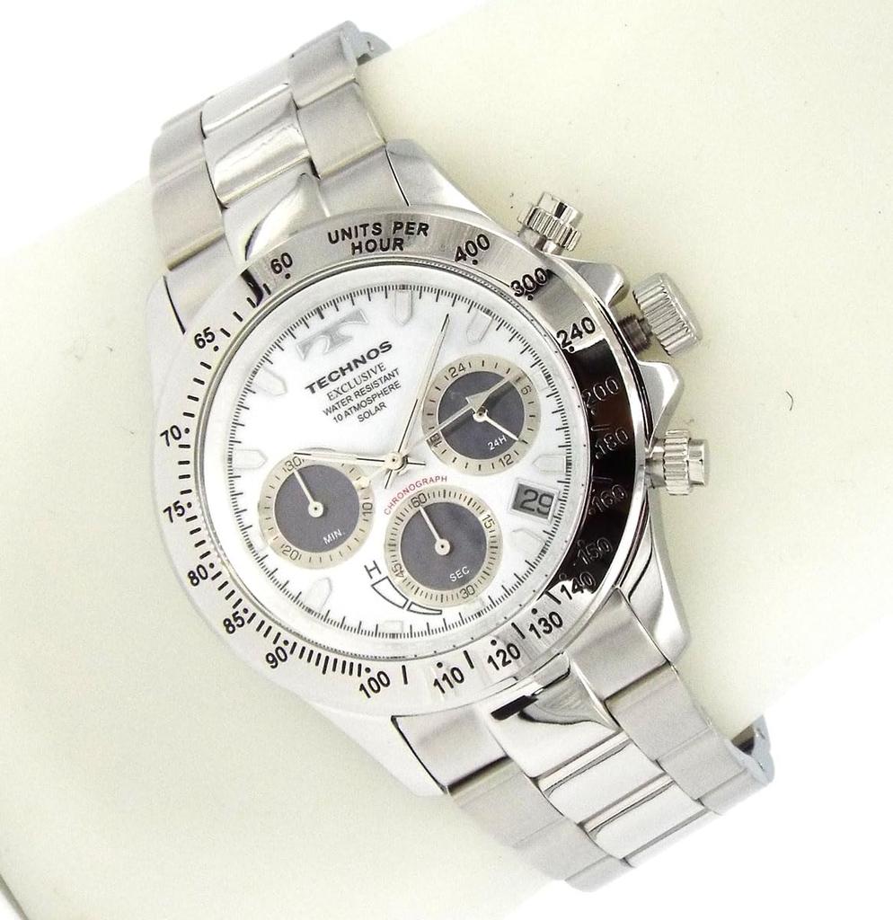 TECHNOS SOLAR WATCH Часы мужские Technos Solar Chronograph с питанием от света Белые TAE4001ASW [Б/У]