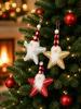 1pc Sequined Five-Pointed Star Mini Christmas Tree Ornament; Christmas Tree and Fireplace Decorations