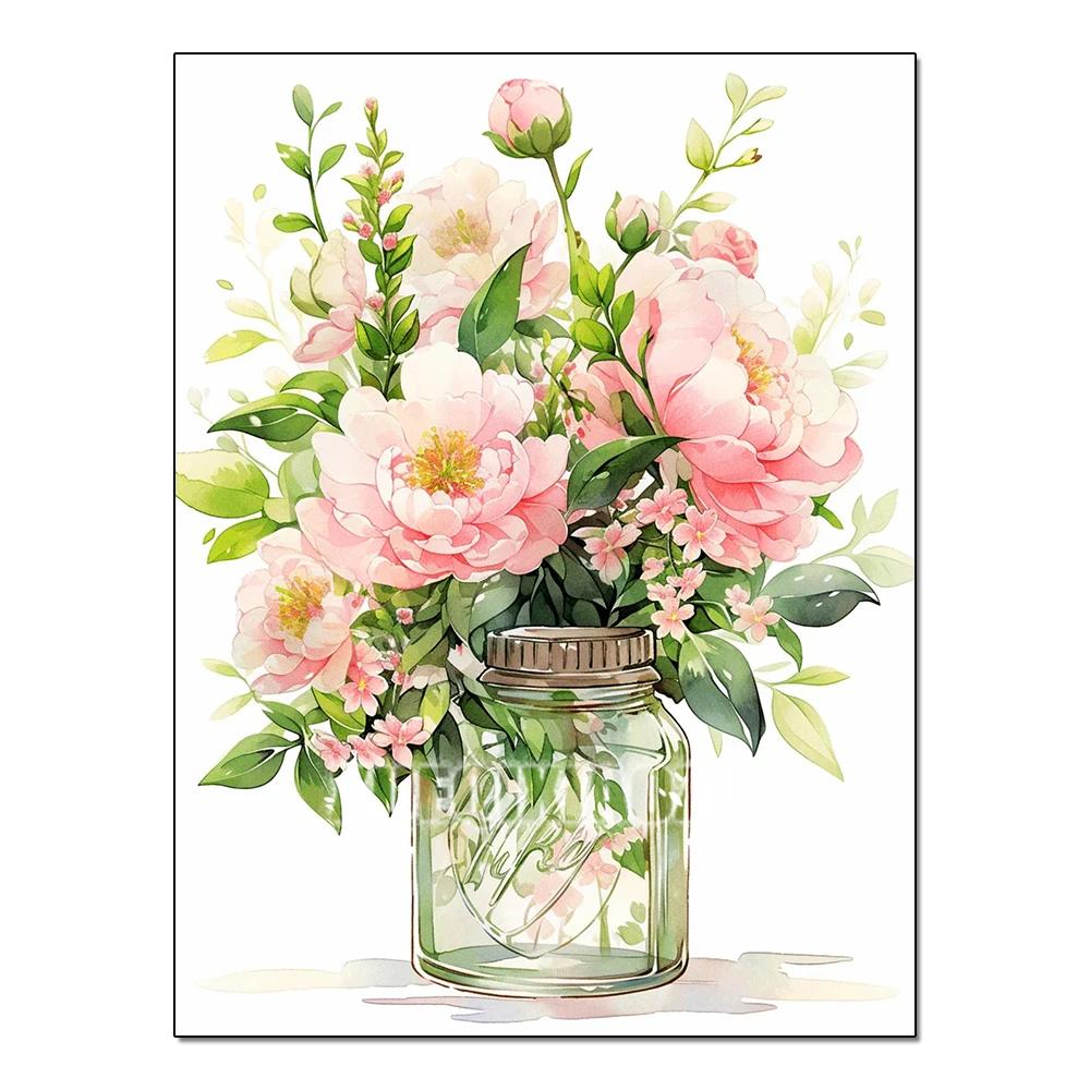 Полная серия цветов Алмазная живопись Тюльпан Маргаритка Алмазная мозаика Вышивка Искусство Акварельная картина Ручная работа Домашнее украшение Сделай сам