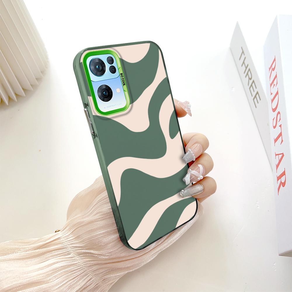 Окрашенный узор, цветной серебристый, двухсторонний, жесткий, противоударный чехол для телефона с защитой от падений для OnePlus OPPO Reno Realme