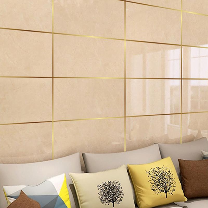 50 м матовый золотой, серебряный край пола, водостойкие наклейки на стену со швом, зазор в стене, потолок, украшение дома, самоклеящаяся лента для плитки