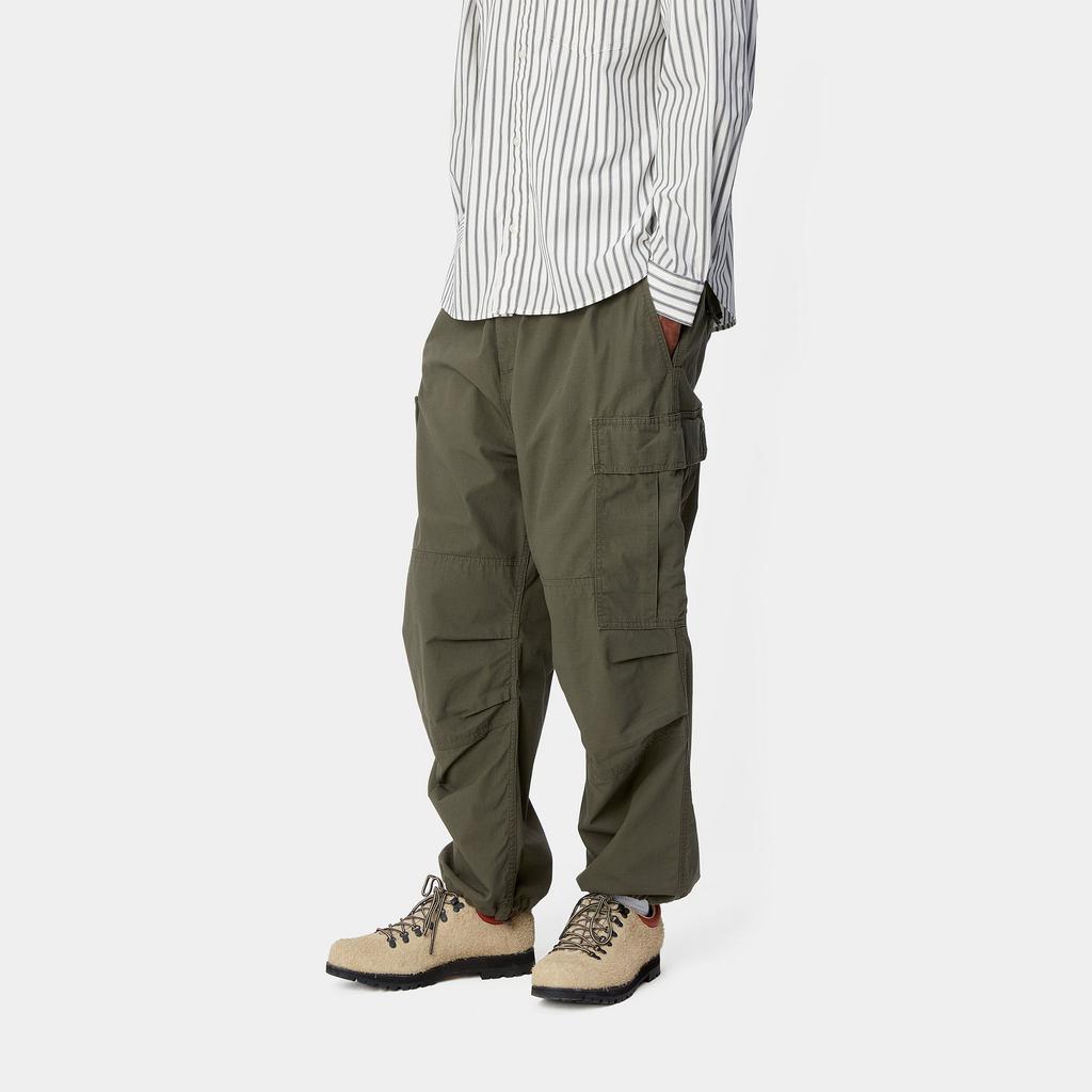 Carhartt WIP Брюки карго Свободный крой Застежка-молния Квадратная этикетка Рабочие брюки Мужские брюки Зеленый I032967-63-02