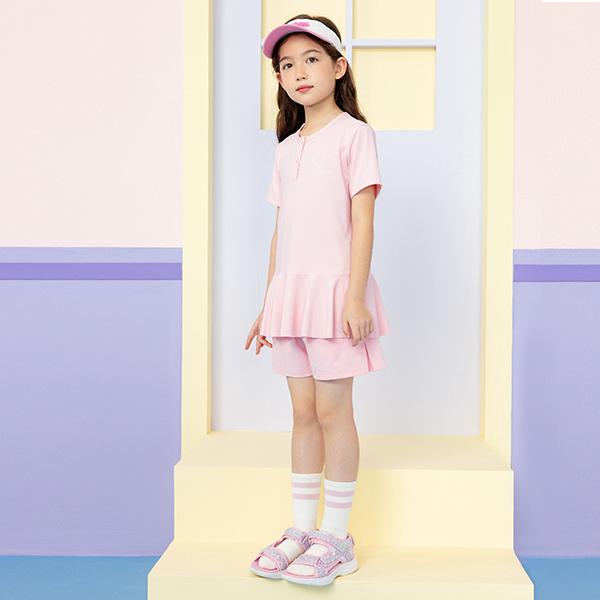 Skechers Блестящие Милые Повседневные Универсальные Удобные Уличные Сандалии на Липучке Детские Детские сандалии Светло-Розовые 302965L-LTPK