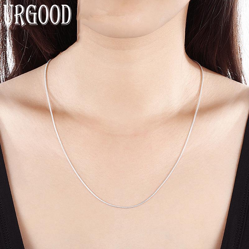 Стерлинговое серебро 925 пробы, 5 штук, 40-75 см, 1,2 мм, ожерелье-цепочка в виде змеи, модные украшения