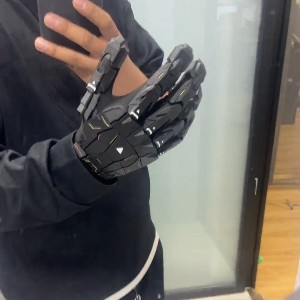 Готические Техно-Экзоскелетные Перчатки 3D Печать Ручная Склейка Панк Механические Перчатки Носимая Кибер-Рука Защита Косплей Реквизит