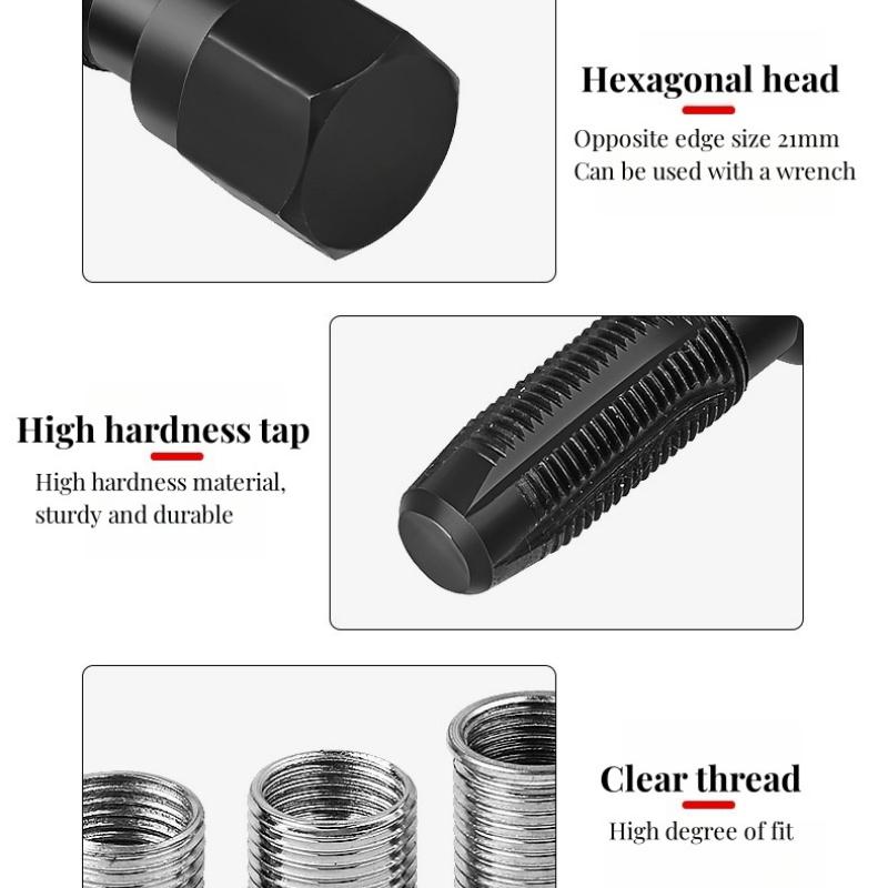 14 мм автомобильный кран головки блока цилиндров, нарезка свечи зажигания, набор инструментов для ремонта спиральной резьбы, втулка с отверстием для свечи зажигания для ремонта деталей
