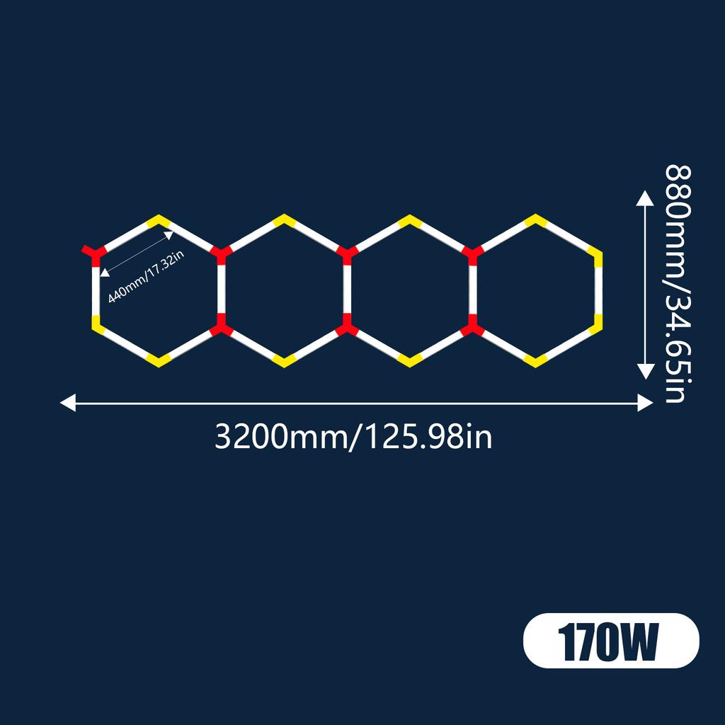 Парикмахерская Салон красоты Светодиодный потолочный светильник Шестиугольный Гаражный светильник AC85-265V Сотовый Светодиодное трубчатое освещение Для мастерской по детейлингу автомобилей