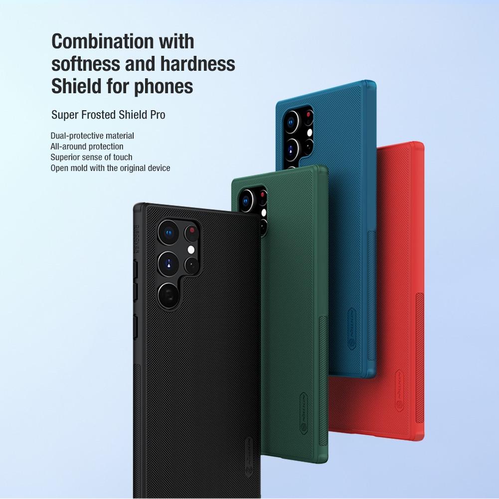 NILLKIN Чехол Super Frosted Shield Pro для Samsung Galaxy S22 Ultra, противоударный чехол с защитой от отпечатков пальцев