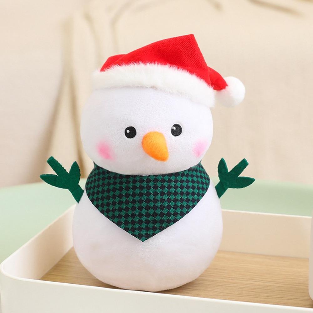 Anime Christmas Snowman Pendant Fluffy Xmas Ornament Snowman Plush Toy  Christmas Gift