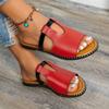 2025 Summer Hot Sale Women's Open Toe Slippers Bordered Mixed Colors Flat with Sandals Plus Size Outdoor Daily Beach Slippers
