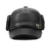 Men's Leather Hat Winter Warm Ear Protection Hat for Middle-Aged and Elderly People Bomber Hat Thick Cold-Proof Cap