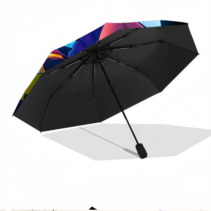 Singer Print Automatic Open Close Umbrella, Portable Foldable Umbrella, for Outdoor Commute Camping Trip, Ideal Birthday Gift