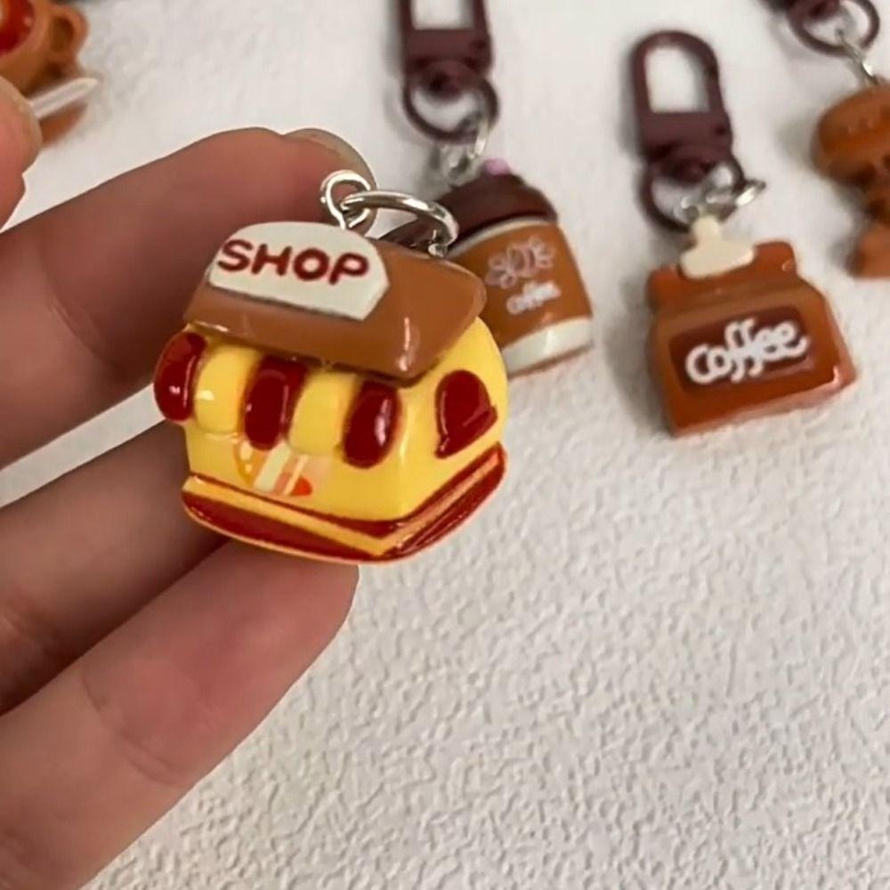 Ball Chain Cartoon Pendant Dog Coffee Shop Keychain Creative   Children