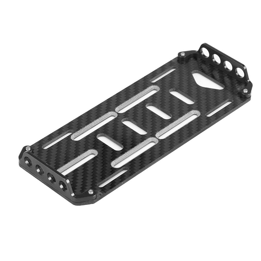 Aluminium Alloy Carbon Battery Mount Plate for SCX10 01 D90 1Celsius10 Scale RC Car (Black)