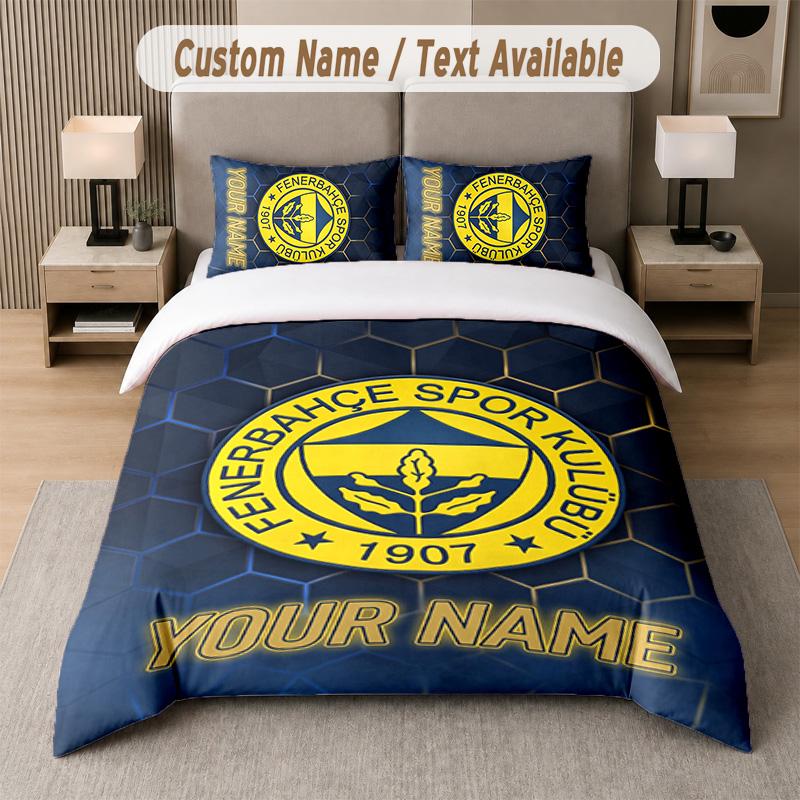 Fenerbahçe FC Design Bedding Set Custom Text 1 Duvet Cover & 2 Pillow Cases