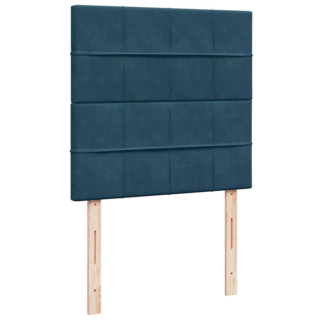Ottoman Bed with Mattress Dark Blue 80x200 cm Velvet