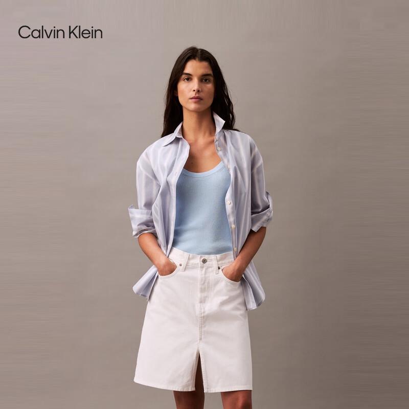 Calvin Klein Женская футболка-майка в рубчик с U-образным вырезом на спине