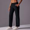 New Solid Color Corduroy Threaded Casual Pocket Straight Pants High Waist Drape Sports Running Yoga Nine-point Pants Women