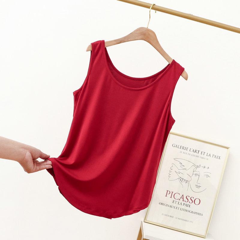 Майки из модала с круглым вырезом от XL до 6XL, летняя женская майка, тонкая свободная футболка без рукавов, однотонная футболка, большой размер