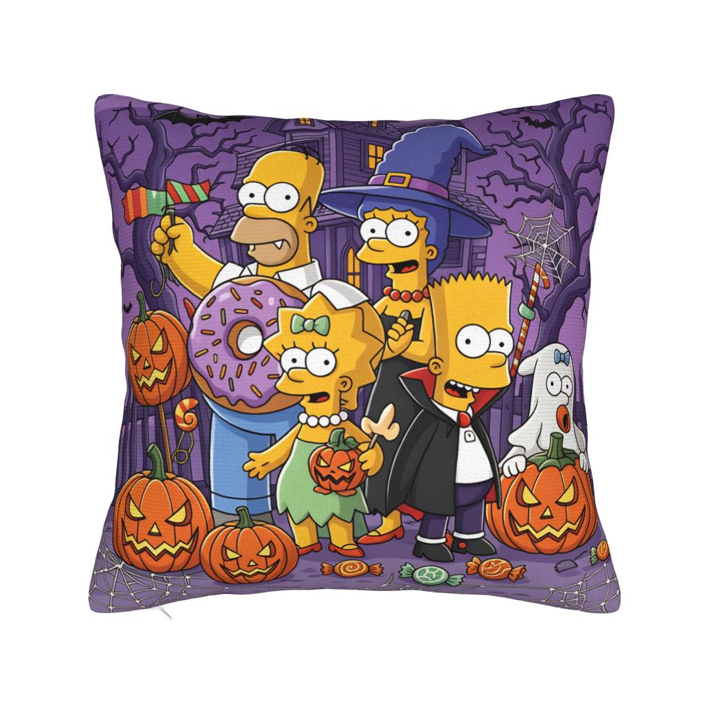 Pillow Cover SSimpsons Family Haunted House Halloween  Vintage Pillow Case For Sofa Bedroom Home Decor Pillowcases