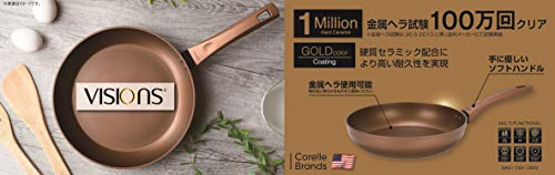 PEARL METAL VISIONS Deep Frying Pan, 28cm, Induction Compatible, Gold Coating, CP-8815