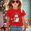 Spring and Summer New Girls T-shirt Children's Dress Foreign Girls Short-sleeved Christmas Round Neck Bottoming Shirt Tops