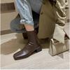 Square Toe Thick Heel Short Boots for Women, 2025 Autumn and Winter New British Style Elastic Boots, Fashionable and Versatile