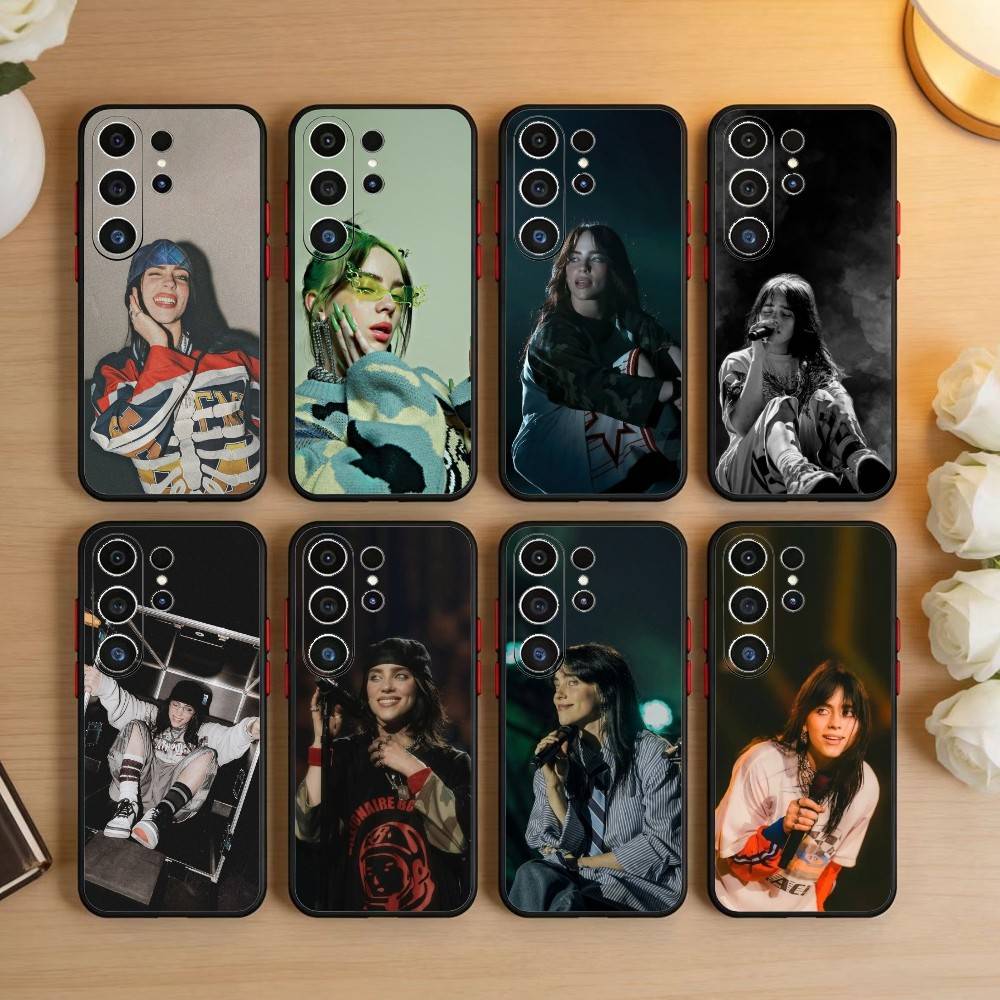 Чехол для телефона S-Singer B-Billie Eilish для Samsung S26,S25,S24,S23,S22,S21,S20,S30,Ultra,Plus,Fe,Note,5G Черный