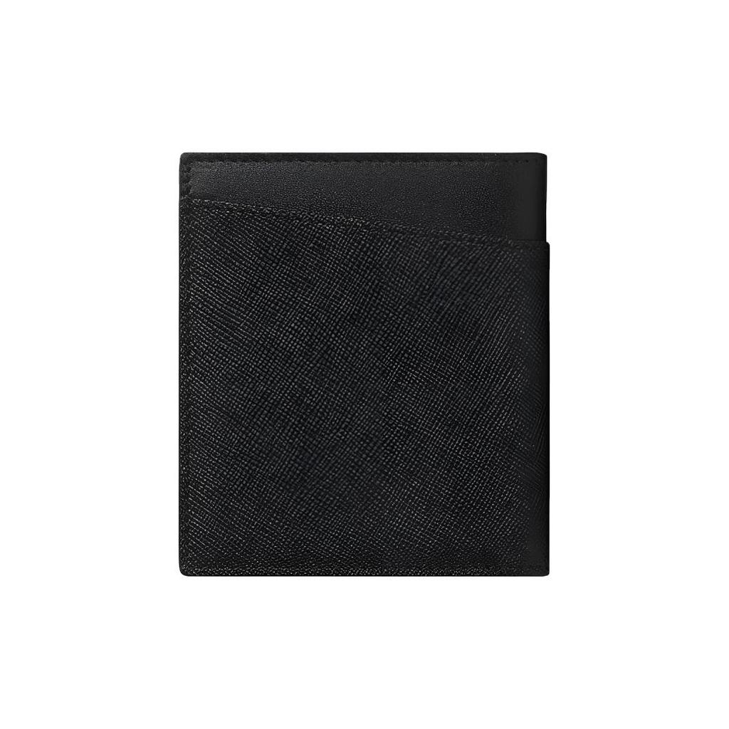 Montblanc Кожаный кошелек с логотипом Мужской кошелек Черный 128583