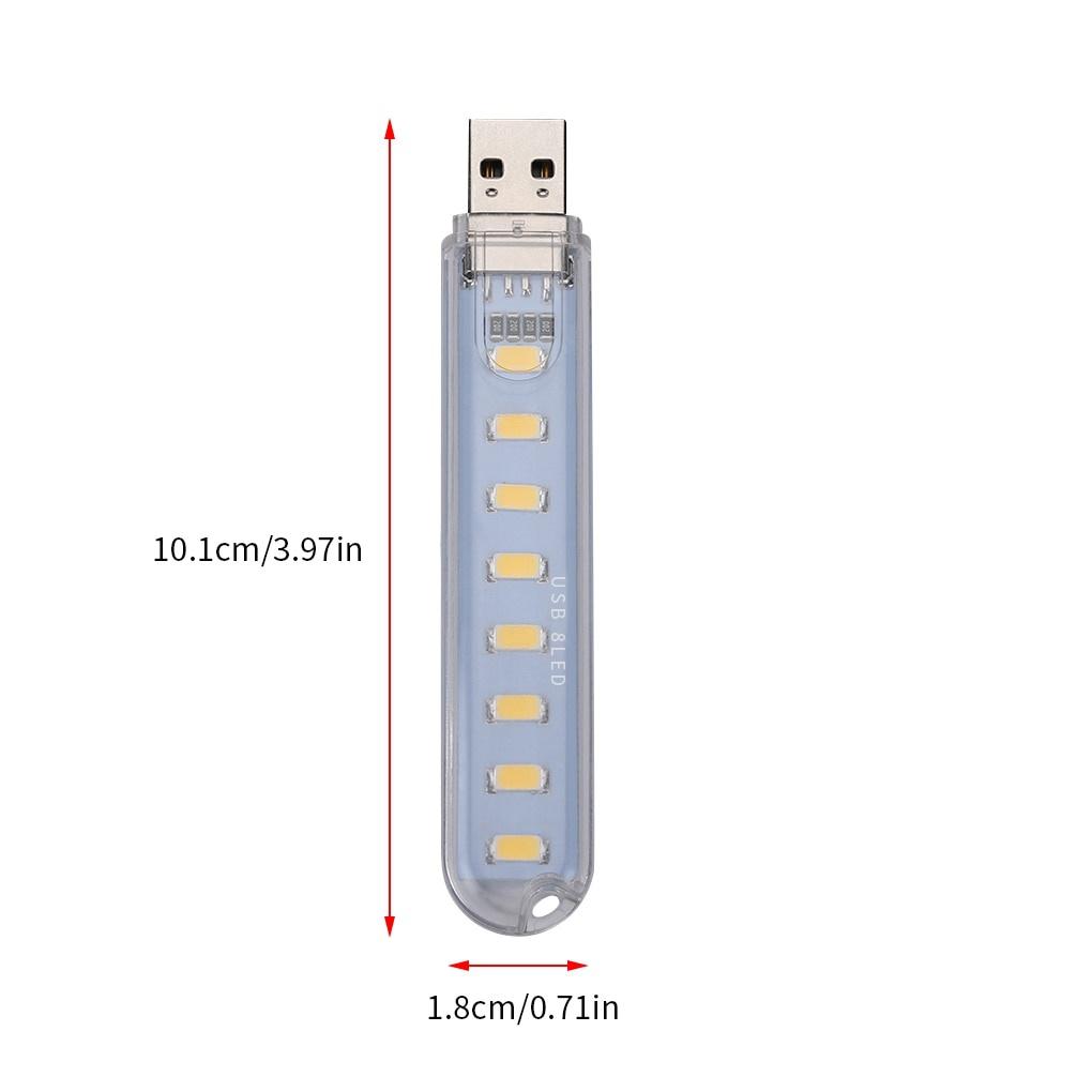 2 шт./3 шт. Мини портативный USB светодиодный светильник для книг DC5V ультра яркий светильник для чтения книг 3 светодиода 8 светодиодов для внешнего аккумулятора ПК ноутбука