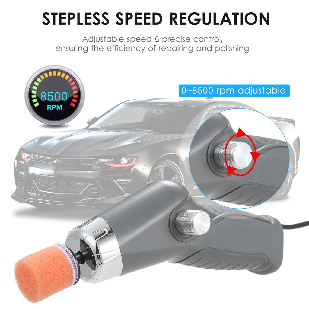 Мини-полировальный станок мощностью 60 Вт с прикуривателем, электрический полировщик для автомобилей с переменной скоростью, 8500 об/мин