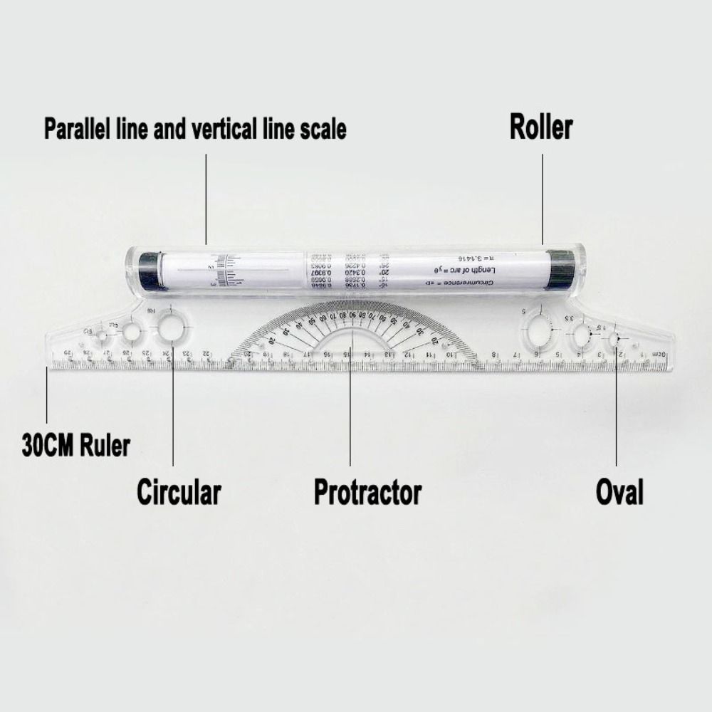 Прозрачная линейка для математического черчения 15/30 см, канцелярская шкала, угловая линейка для балансировки, архитектурная