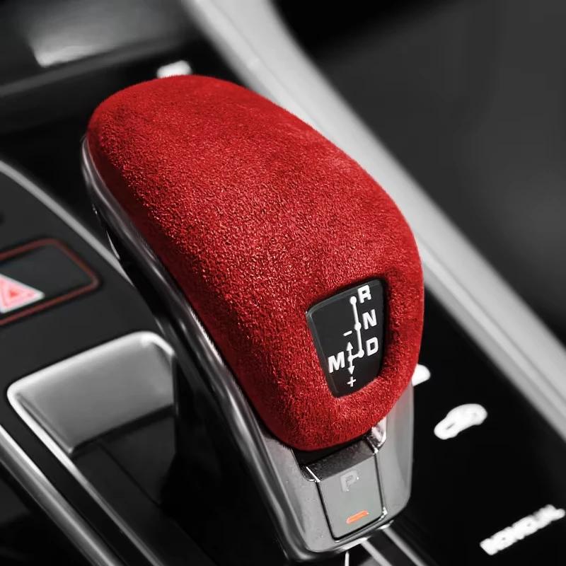 Suede Wrap for Porsche Panamera 971 Center Console Gear Shift Knob Cover Trim Sticker Car Interior Modification Accessories