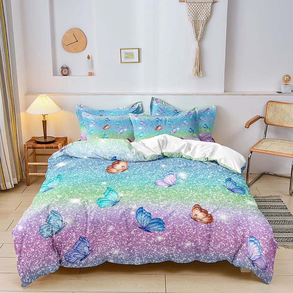 Комплект 3D Цифровая Печать Трех peças, Пододеяльник, Простыня, Наволочка