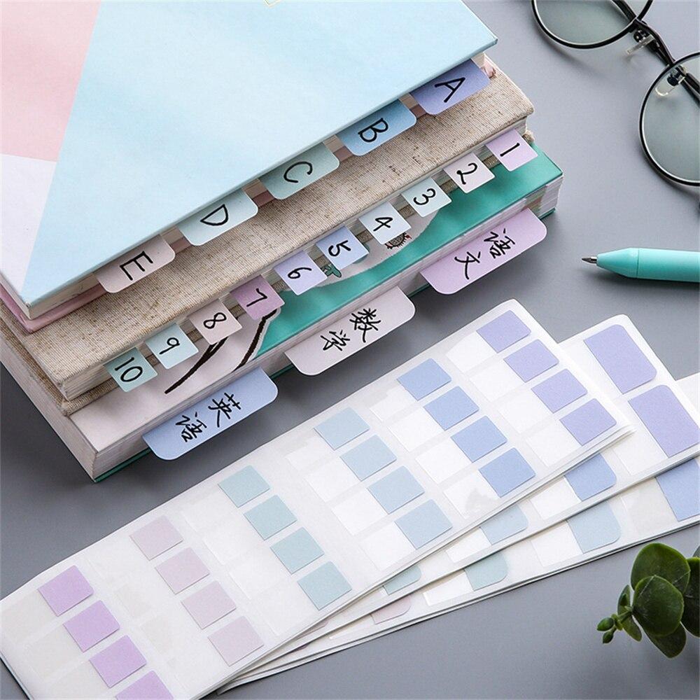 1 Set Morandi Index Stickers Stationery Daily Planner Label Memo Stickers DIY Color Fluorescent Sticker Bookmark Classify Marks