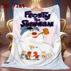 Frosty the Snowman 2D Flat Pattern Flannel Blanket High quality All Seasons Warmth and Comfort Perfect for Christmas Gifts.PMT0914013