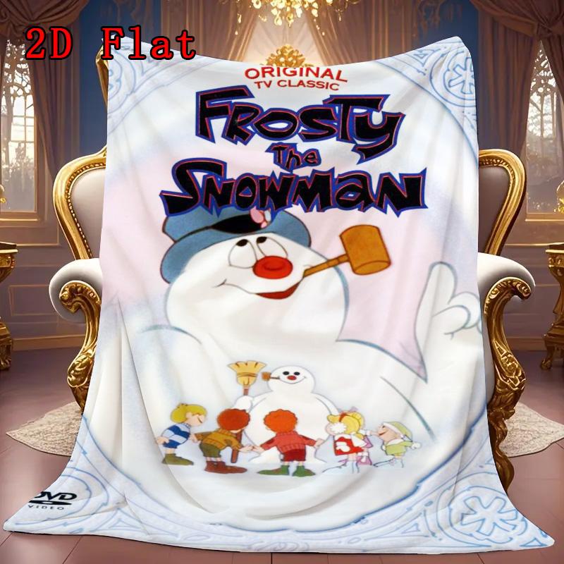 Frosty the Snowman 2D Flat Pattern Flannel Blanket High quality All Seasons Warmth and Comfort Perfect for Christmas Gifts.PMT0914013