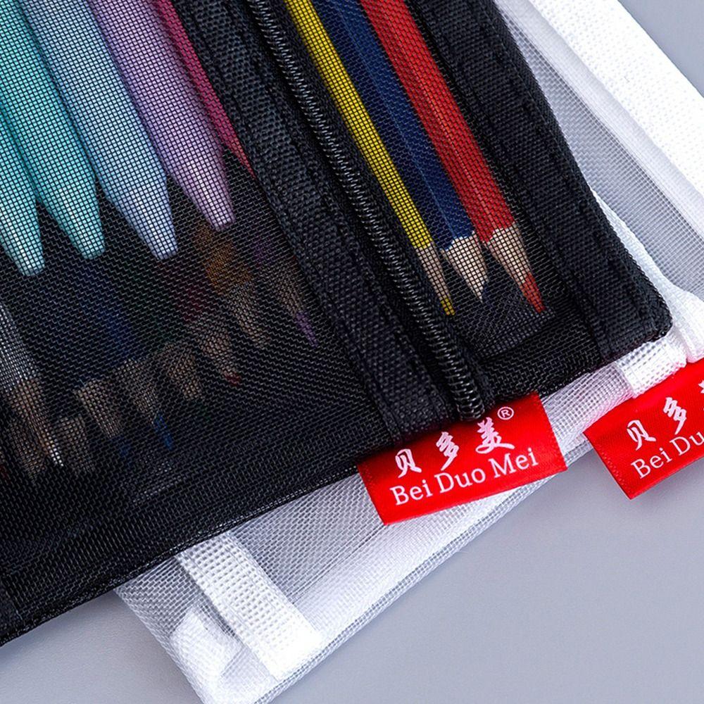 Large Capacity Stationery Pouch Zipper Stationery Holder Bag Simple Storage Bag Student