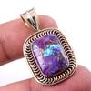 Подвеска из натурального фиолетового, медного и бирюзового серебра 925 пробы, двухцветная, 1,5 дюйма, z6C51