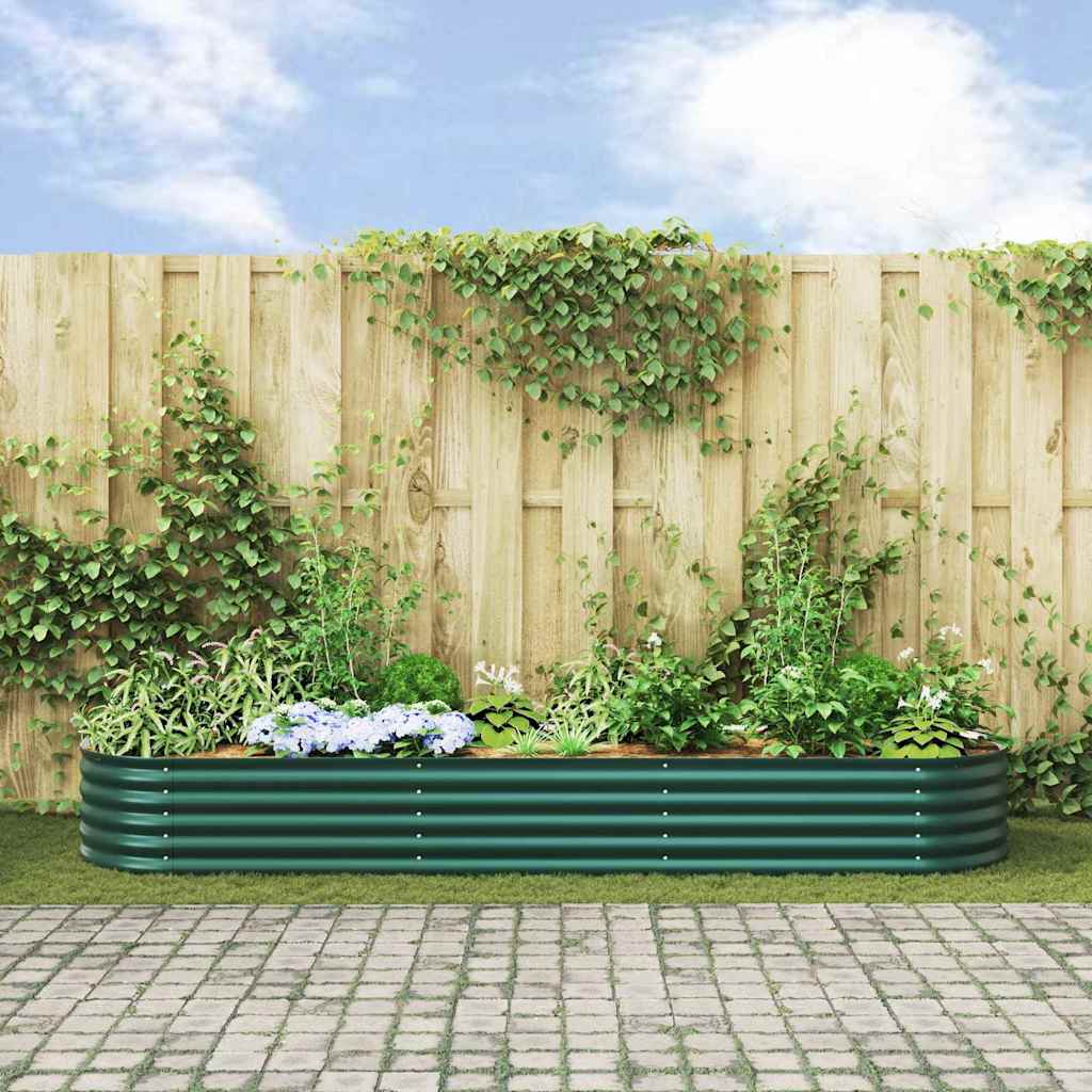 Elevated Planter Box Green 320 x 80 x 44 cm Steel