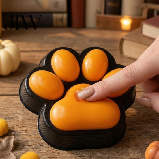 Mini Cat Paw Toys Halloween Squeeze Toy, Stress Relief Kitten Claw Sensory Slow Rebound Fidget Toy Soft Stretchy Pet for Kids and Adults