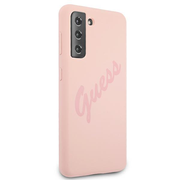 Etui do Samsung Galaxy S21 Plus Guess Hardcase Script Vintage Różowe